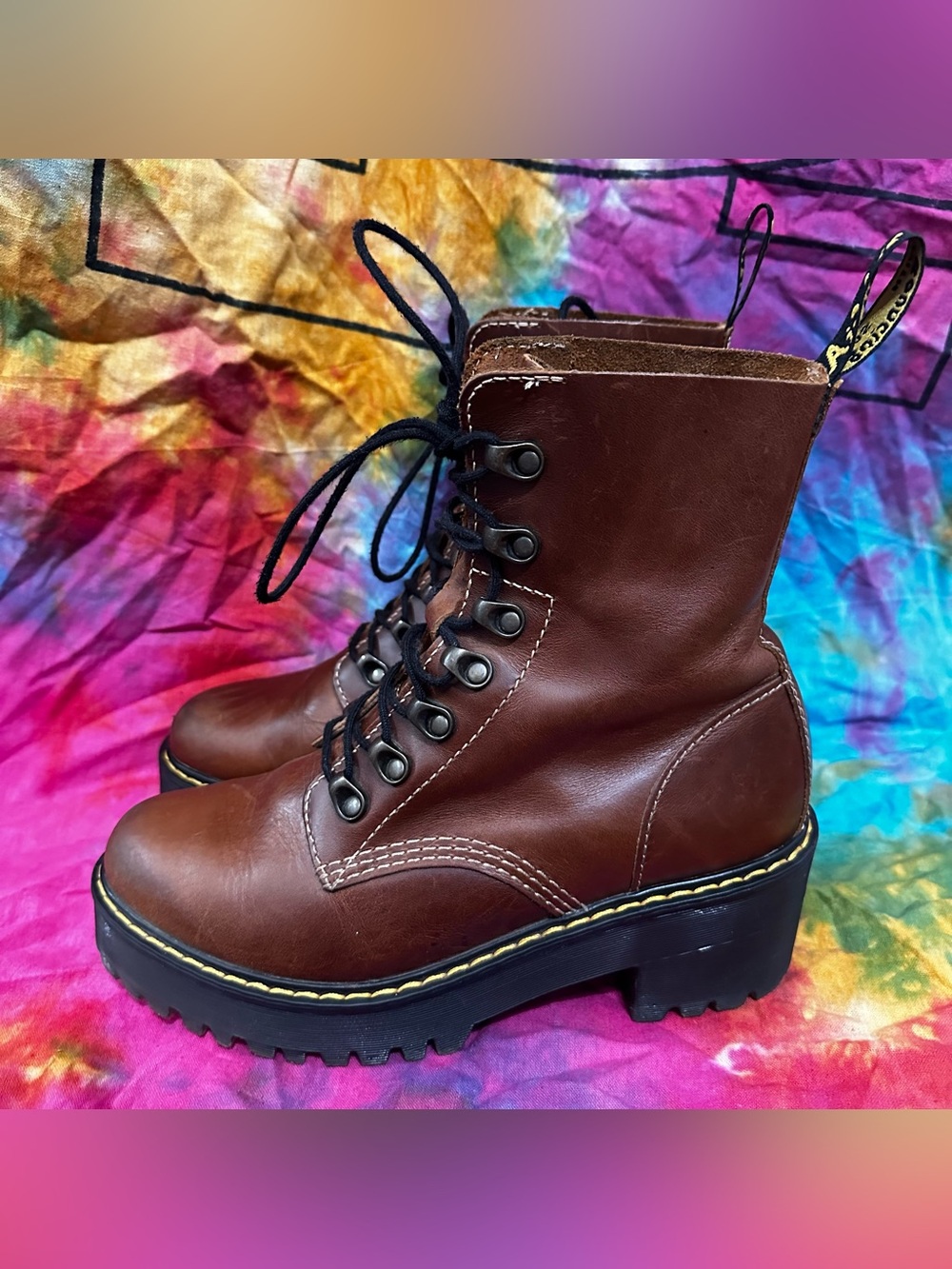 Doc Marten Brown Leona Heeled boots Women’s Size 7! Discontinued style!